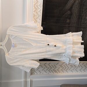 Polly size 2 white linen mini dress